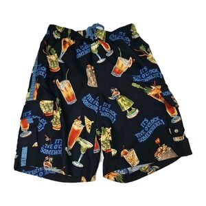 Big Dogs Blue Swim Trunks Board Short Men Size S It's 5 O'clock Somewhere Beer‎